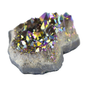 Rainbow Aura Amethyst Crystal Cluster - Sparkle Rock Pop