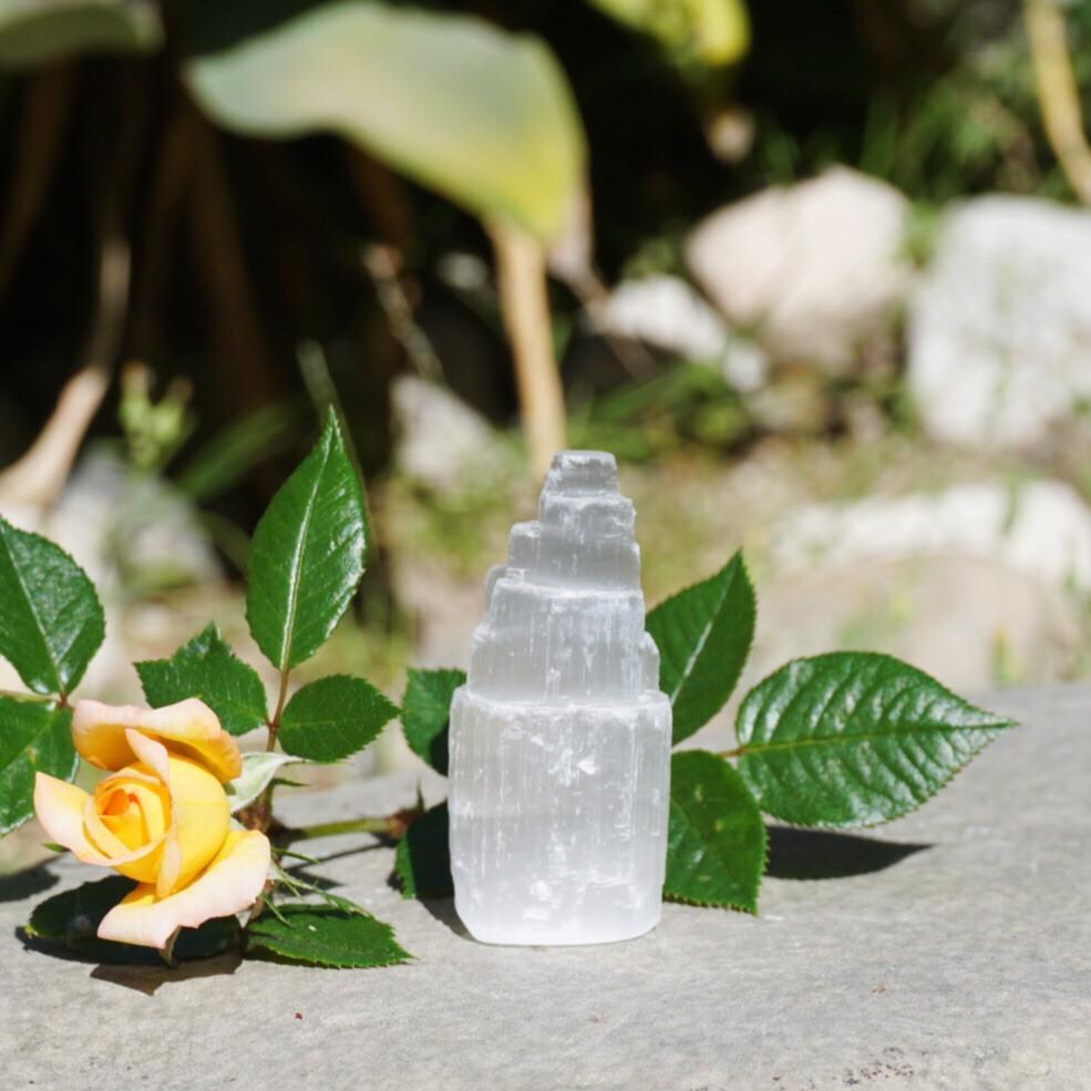 Mini Selenite Tower - 2.5 inches - Sparkle Rock Pop