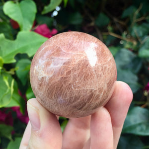 Peach Moonstone Sphere - Sparkle Rock Pop