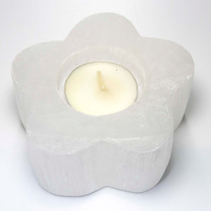Selenite Flower Candleholder - Sparkle Rock Pop