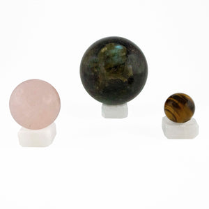 Selenite Sphere Stand - Sparkle Rock Pop