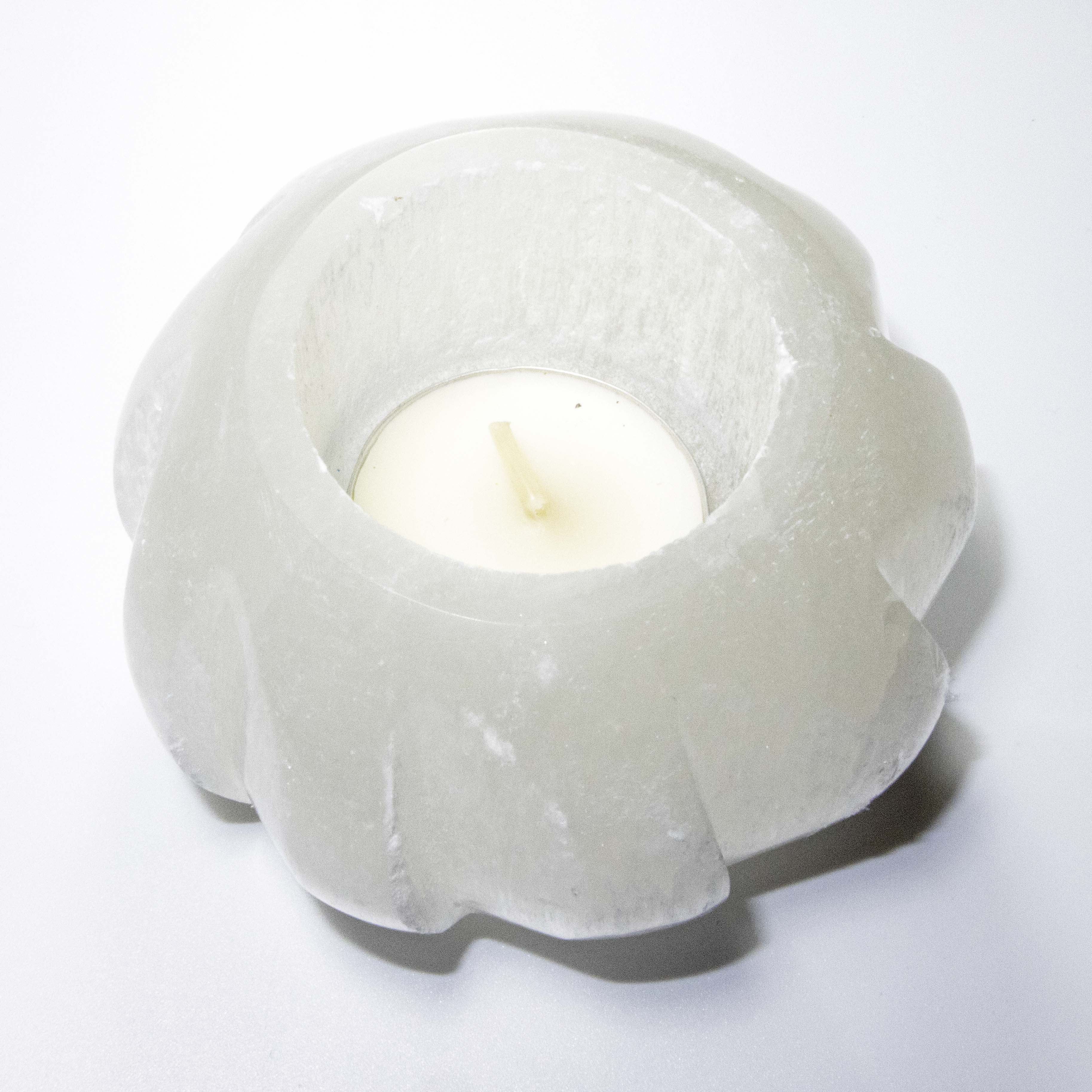 Selenite Swirl Candle Holder - Sparkle Rock Pop