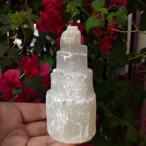 Selenite Tower - 4 inches - Sparkle Rock Pop