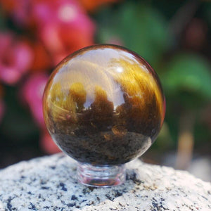 Tiger Eye Sphere - Sparkle Rock Pop