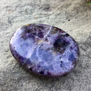 Chevron Amethyst Palm Stone - Sparkle Rock Pop