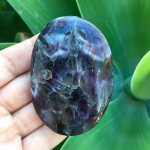 Chevron Amethyst Palm Stone - Sparkle Rock Pop