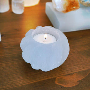 Selenite Swirl Candle Holder - Sparkle Rock Pop