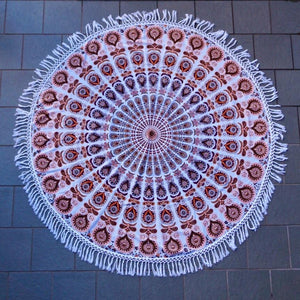 Mandala Tapestry - Orange Mocha - Sparkle Rock Pop