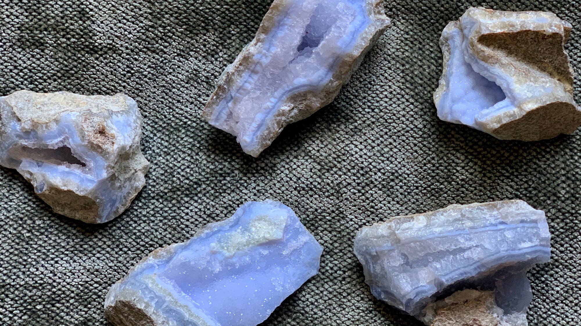 Blue Lace Agate Blue Chalcedony Raw Natural Crystals Gemstones Healing Rocks Metaphysical Benefits