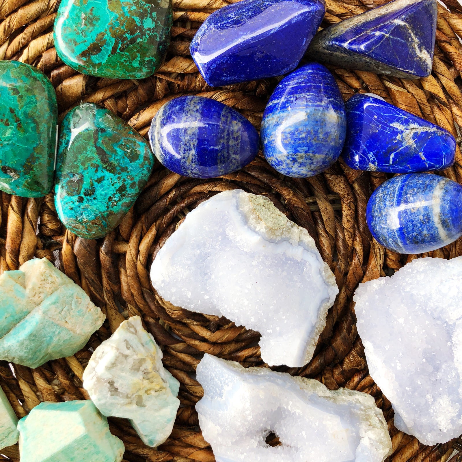 Crystals in a basket
