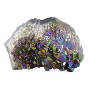 Rainbow Aura Amethyst Crystal Cluster - Sparkle Rock Pop