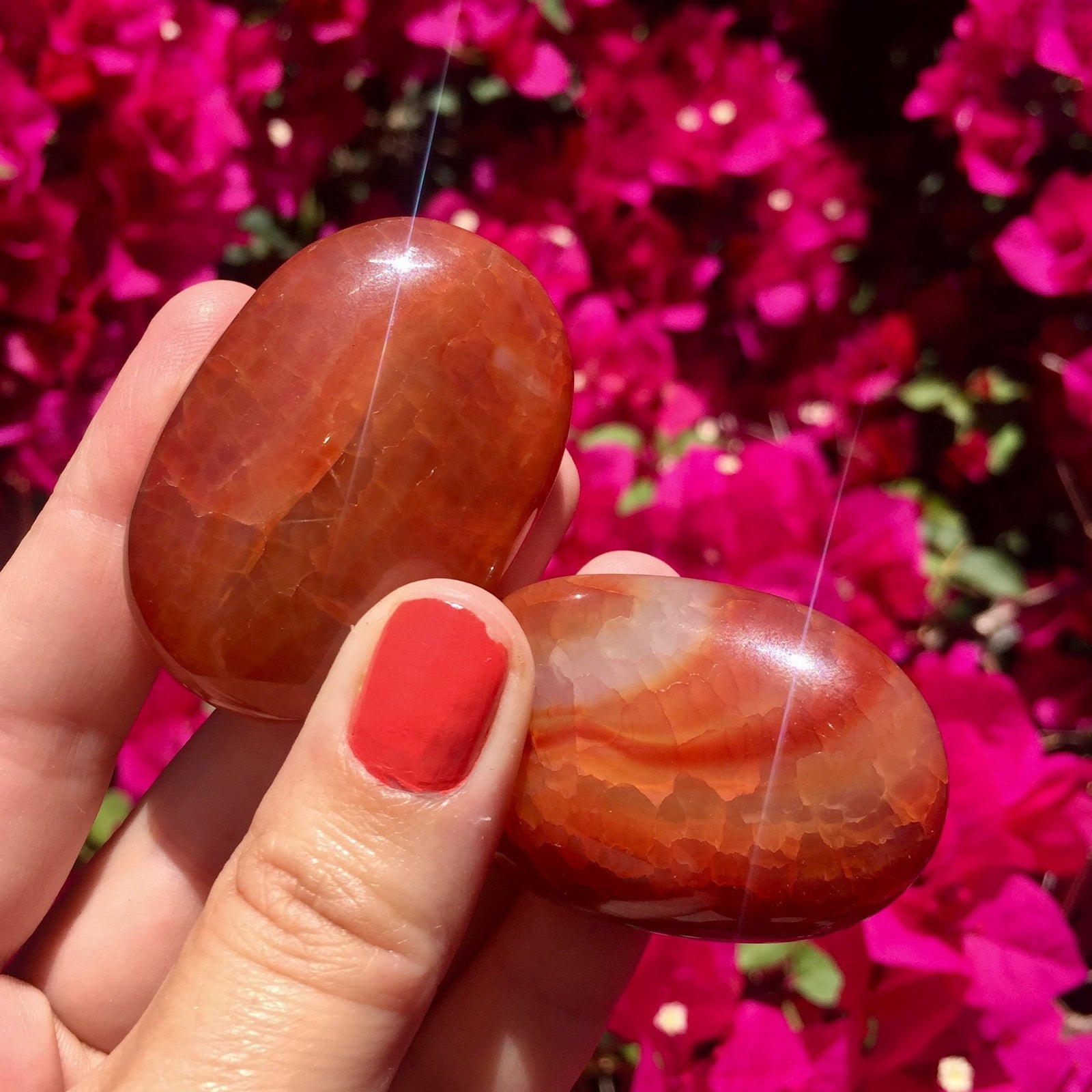 Carnelian Palm Stone - Sparkle Rock Pop
