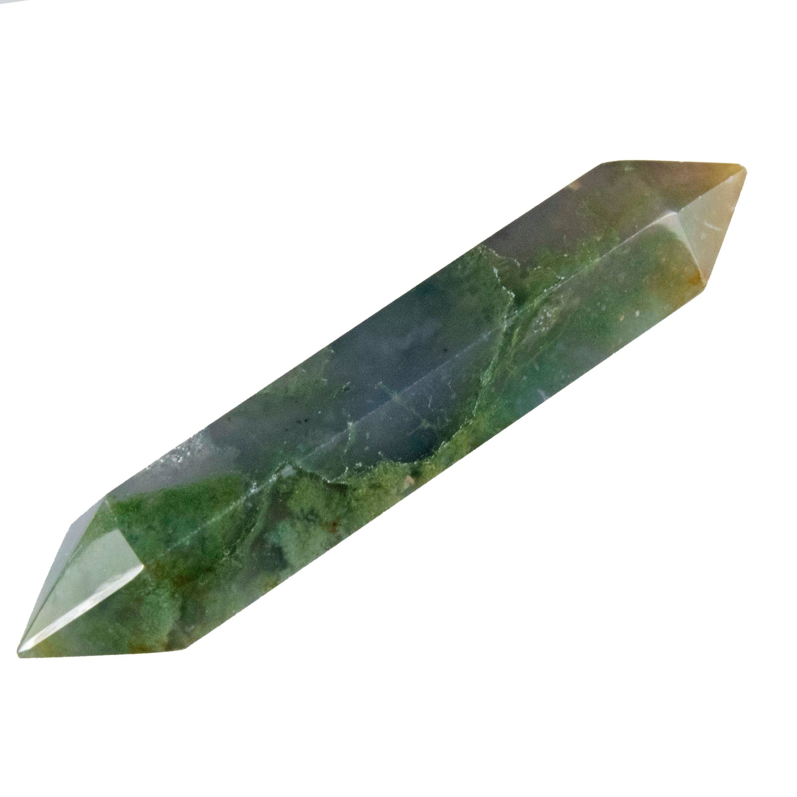 Moss Agate Double Point - Sparkle Rock Pop