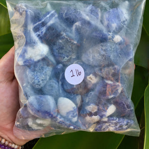 Sodalite Tumble Bag (16 oz bag, 50 total stones) - Sparkle Rock Pop