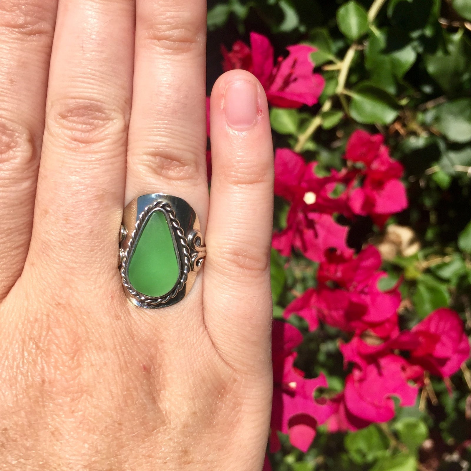 Peruvian Jade Ring - Sparkle Rock Pop