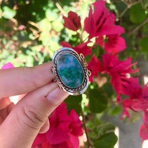 Chrysocolla Crystal Ring - Sparkle Rock Pop