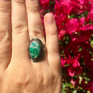 Chrysocolla Crystal Ring - Sparkle Rock Pop