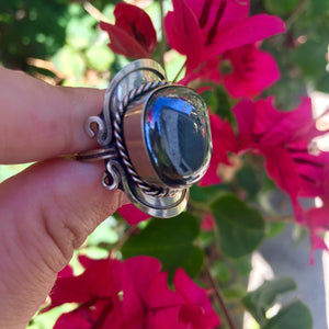 Hematite Crystal Ring - Sparkle Rock Pop