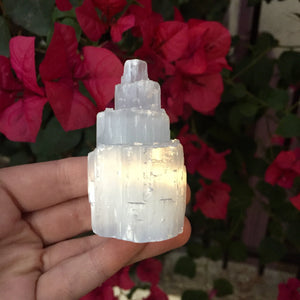 Mini Selenite Tower - 2.5 inches - Sparkle Rock Pop