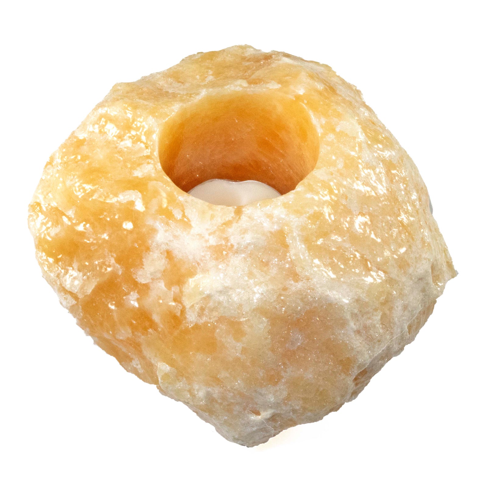 Orange Calcite Candleholder - Sparkle Rock Pop