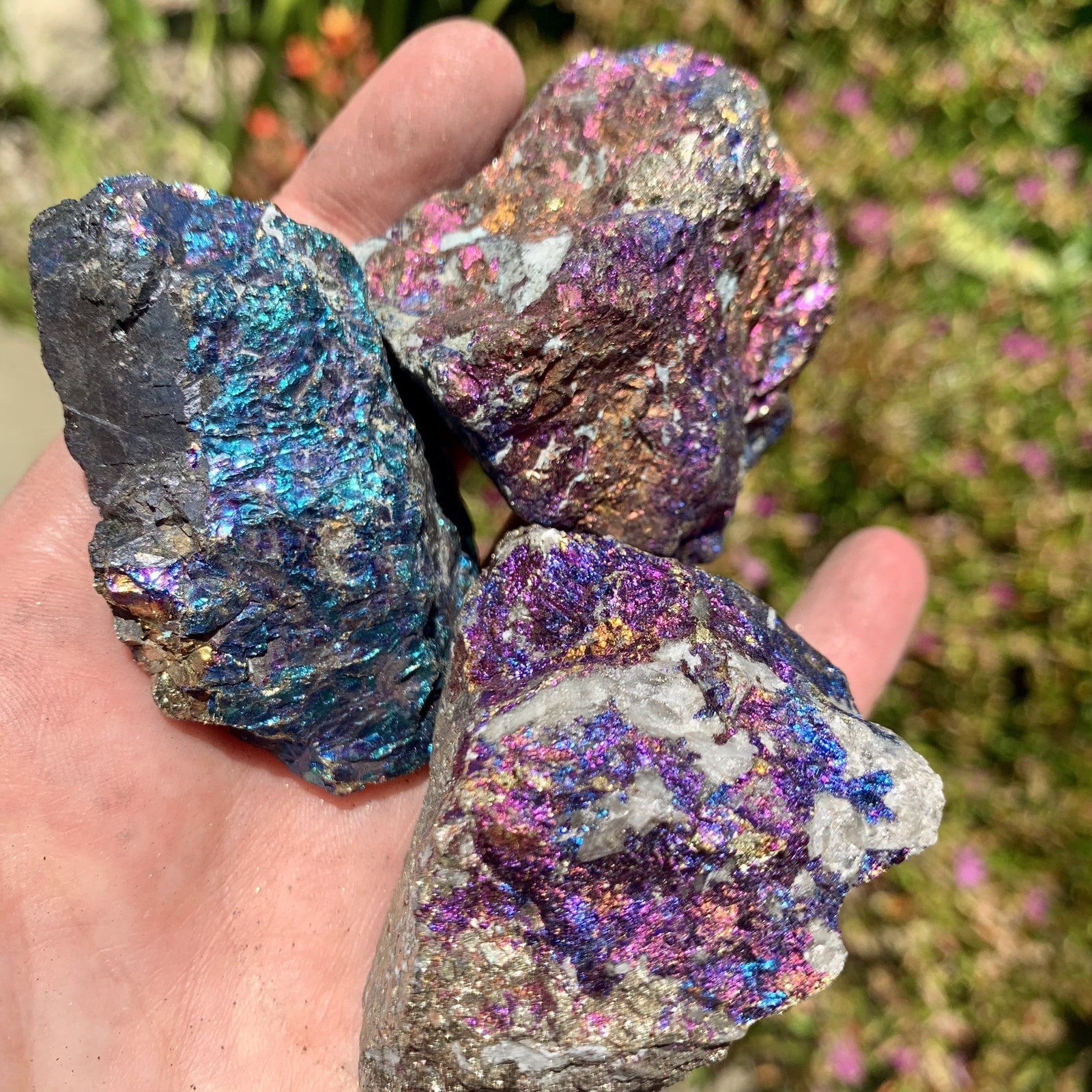 Peacock Ore Raw Tumble Stone - Sparkle Rock Pop