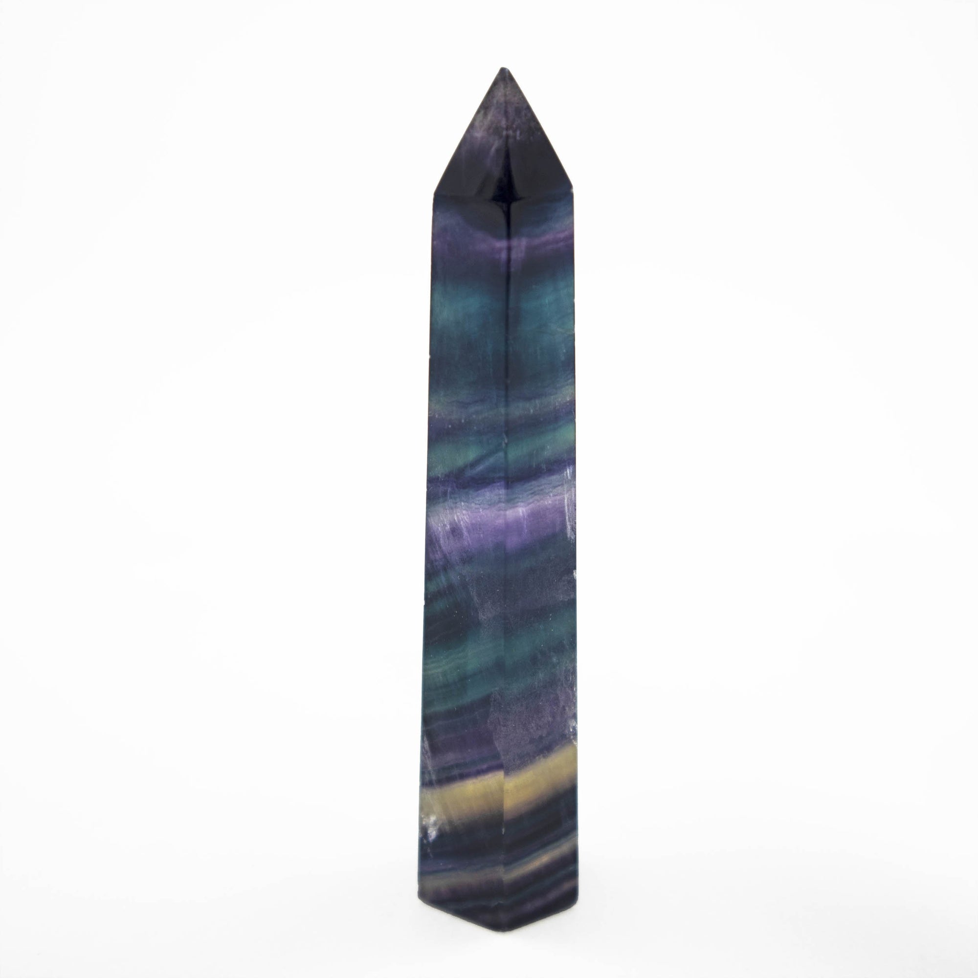 Rainbow Fluorite Point | 4" Tall - Sparkle Rock Pop