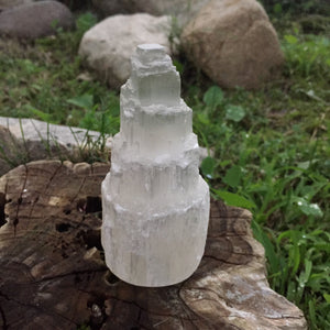 Selenite Tower - 4 inches - Sparkle Rock Pop