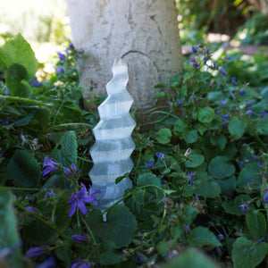 Unicorn Horn Selenite Tower- 6 inches tall - Sparkle Rock Pop