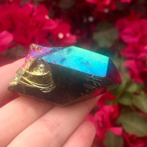 Rainbow Titanium Coated Quartz - Sparkle Rock Pop