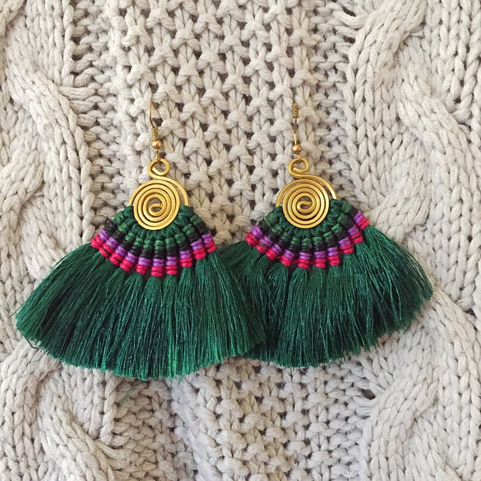 Hula Earrings - Emerald Green - Sparkle Rock Pop