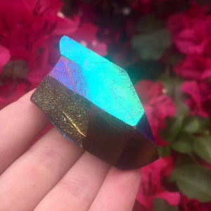 Rainbow Titanium Coated Quartz - Sparkle Rock Pop