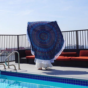 Mandala Tapestry - Blue Circle - Sparkle Rock Pop