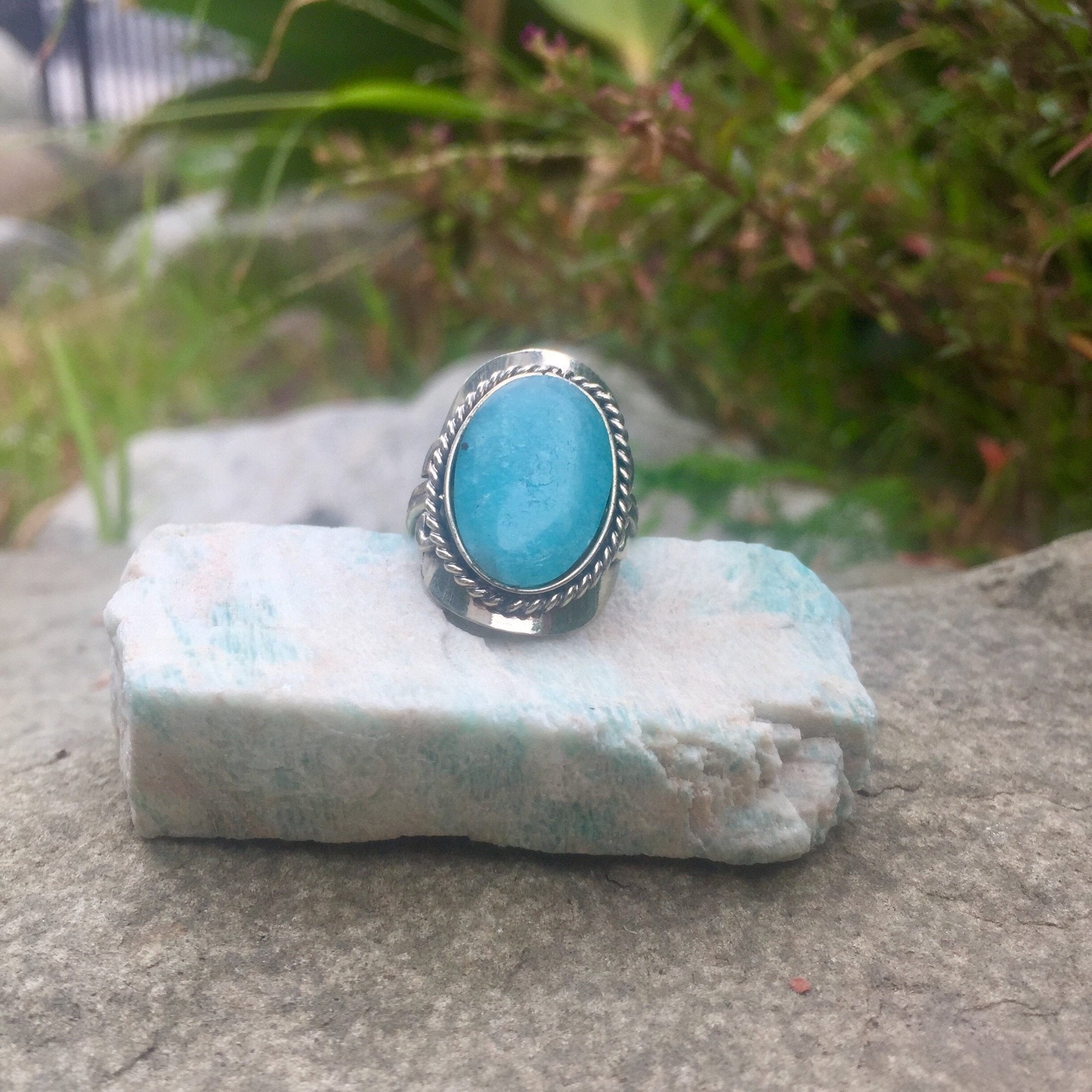Amazonite Crystal Ring - Sparkle Rock Pop