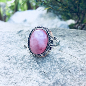 Rose Quartz Crystal Ring - Sparkle Rock Pop