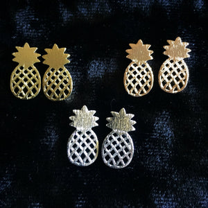 Pineapple Silhouette Stud Earrings (multiple colors) - Sparkle Rock Pop