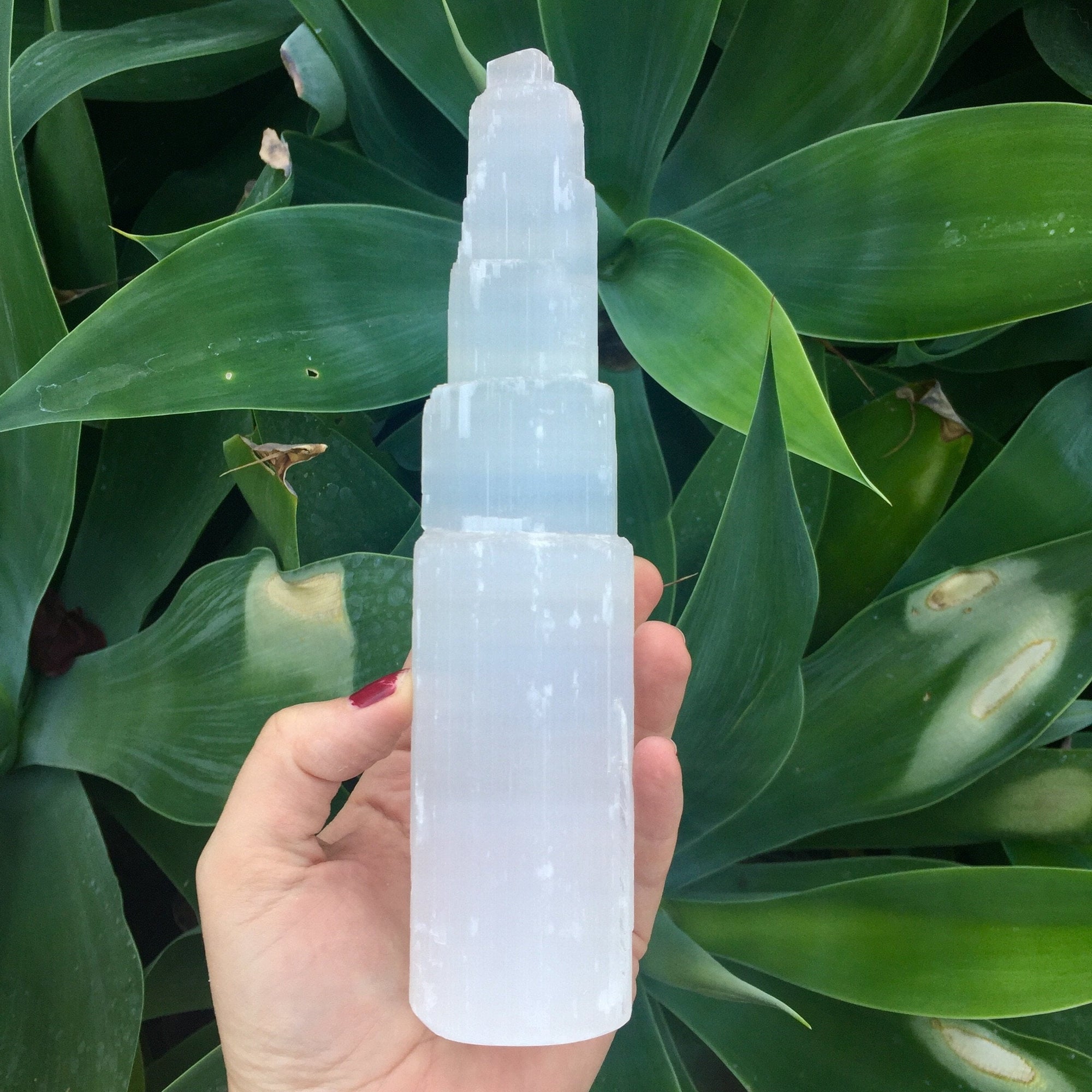 Selenite Tower - 7.5 inches - Sparkle Rock Pop
