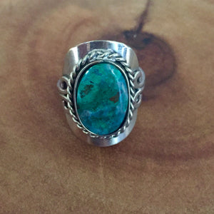 Chrysocolla Crystal Ring - Sparkle Rock Pop