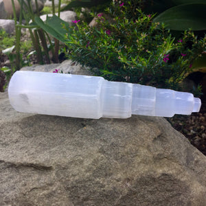 Selenite Tower - 7.5 inches - Sparkle Rock Pop
