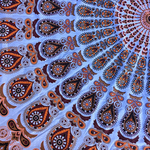 Mandala Tapestry - Orange Mocha - Sparkle Rock Pop