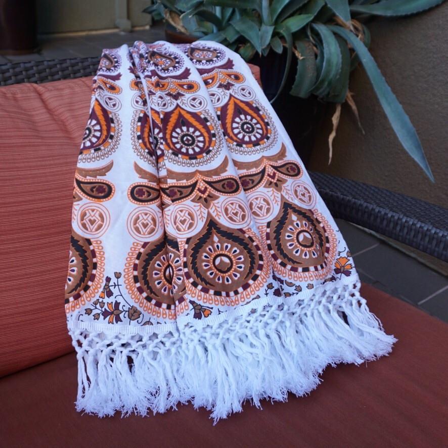 Mandala Tapestry - Orange Mocha - Sparkle Rock Pop