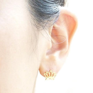 Lotus Silhouette Stud Earrings - Sparkle Rock Pop