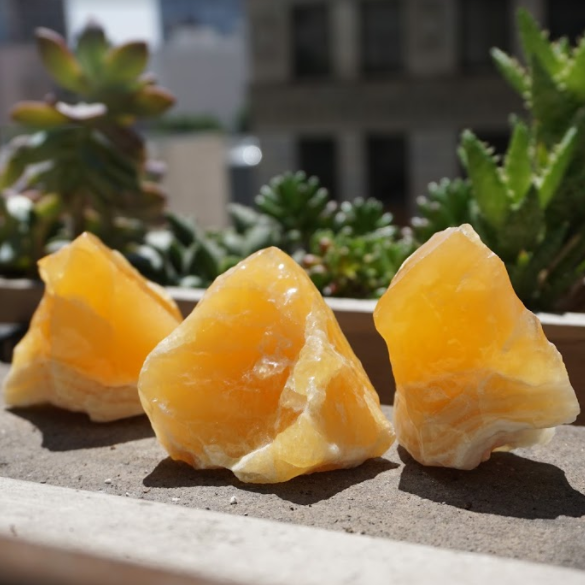 Orange Calcite - Sparkle Rock Pop