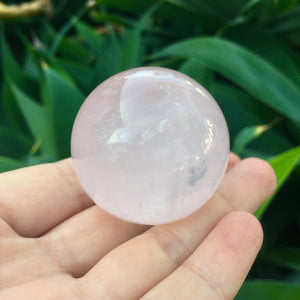 Rose Quartz Crystal Sphere - Sparkle Rock Pop